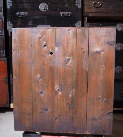 Japanese antique cabinet, 100-year old ledger chest, Meiji era