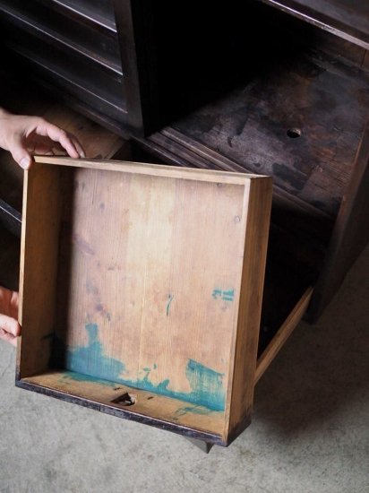 Japanese antique cabinet, 100-year old ledger chest, Meiji era