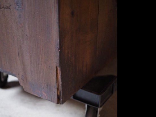 Japanese antique cabinet, 100-year old ledger chest, Meiji era