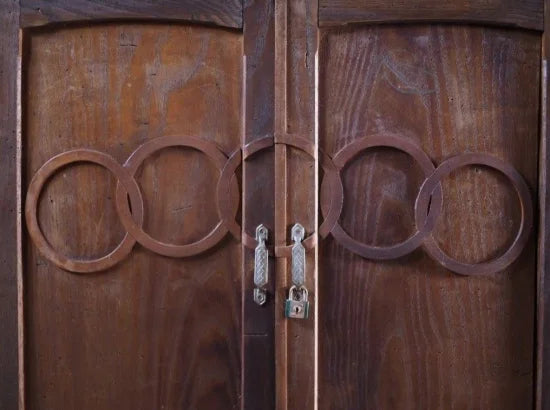 olympic bookshelf with the olympic mark, early showa period