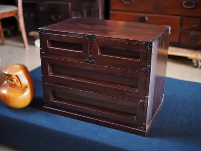 Matsumoto Mingei Furniture Small Drawer Cherry Wood Takayama Style, Mid-Showa Period