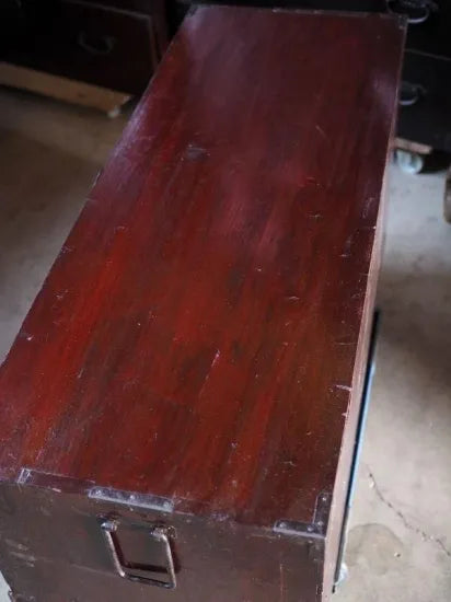 Antique lowboard made of Japanese zelkova wood from the Meiji period