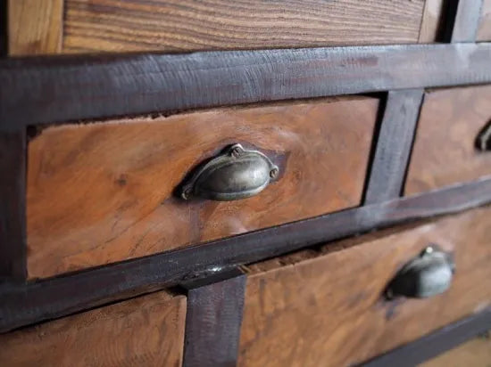ntique Mizuya chest of drawers made of Japanese zelkova from the Taisho to early Showa period