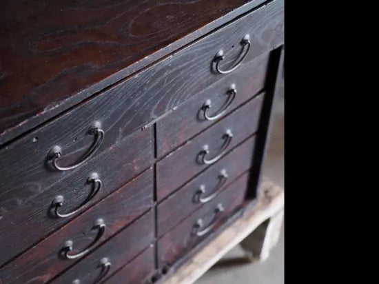 A heavy 100-year-old chest of drawers from the Meiji period