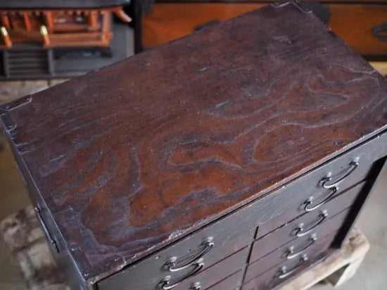 A heavy 100-year-old chest of drawers from the Meiji period