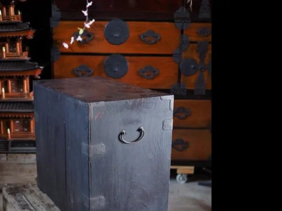 A heavy 100-year-old chest of drawers from the Meiji period