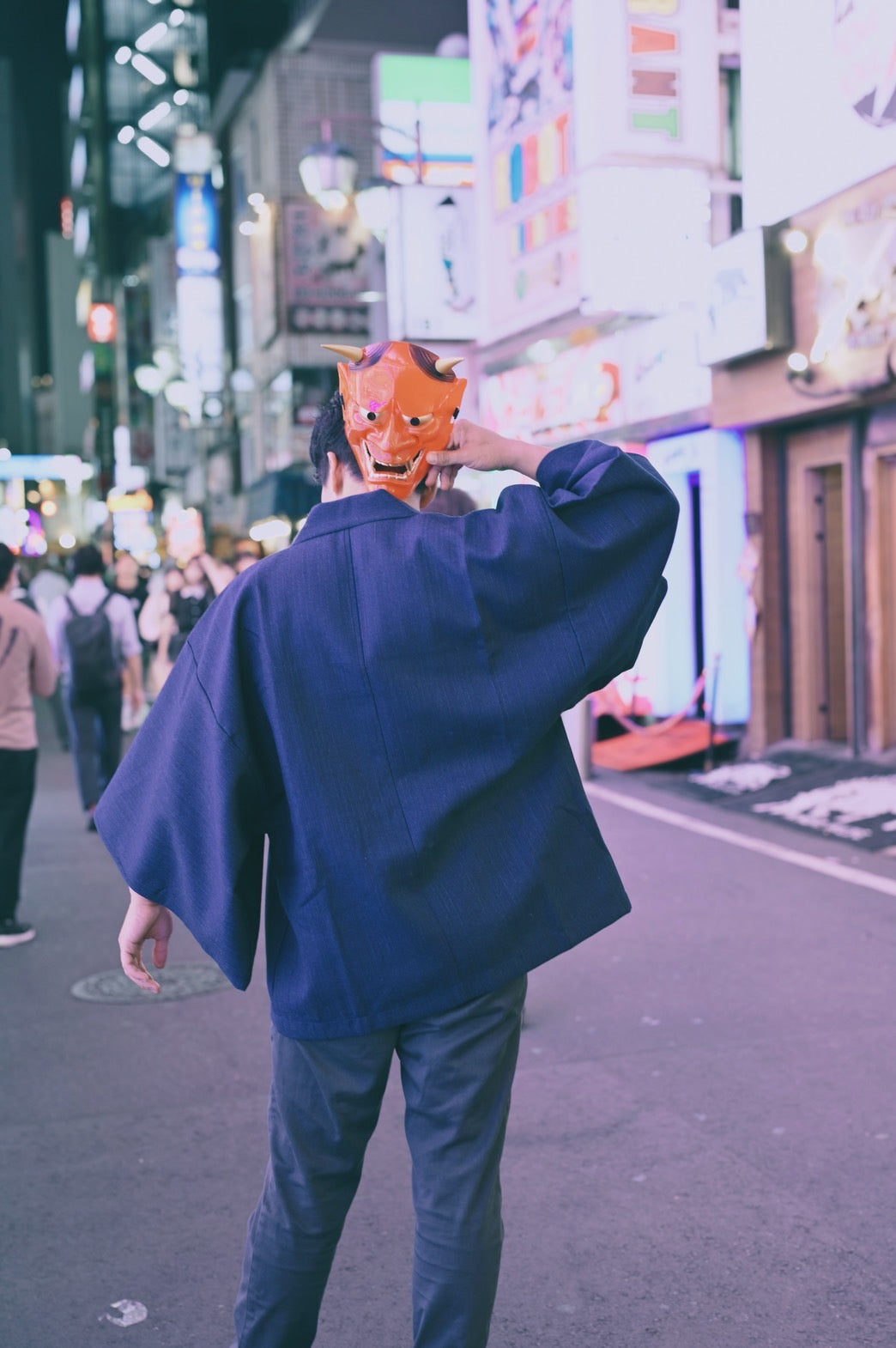 short navy blue kimono jacket