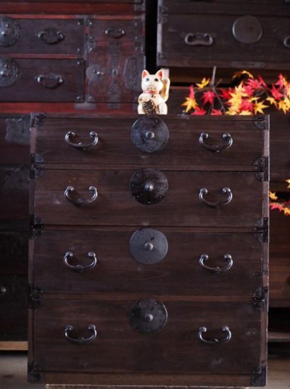 meiji period antique chest of drawers, 1880s-90s