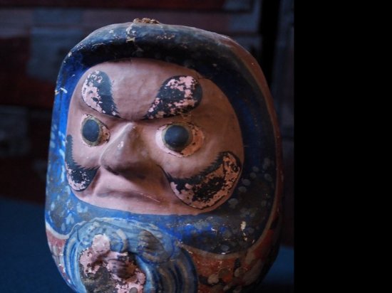 two old daruma dolls, taisho - early showa period.