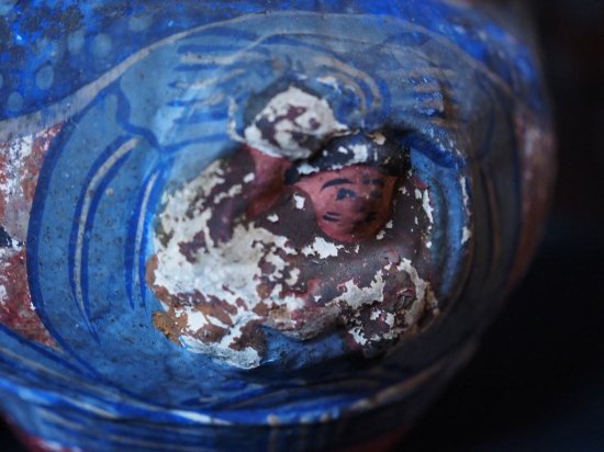 two old daruma dolls, taisho - early showa period.