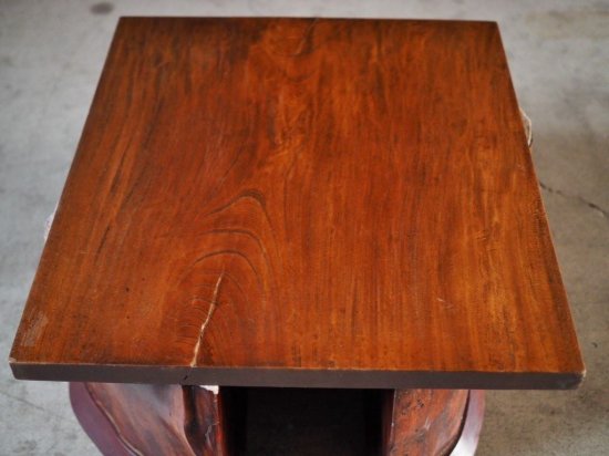 Set of old zelkova thick wood top and wooden low table legs