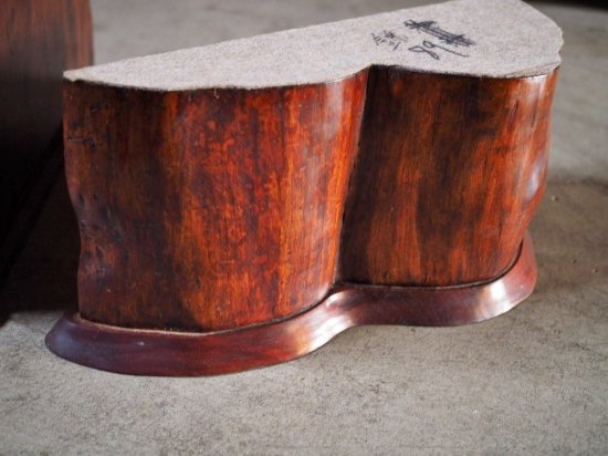 Set of old zelkova thick wood top and wooden low table legs