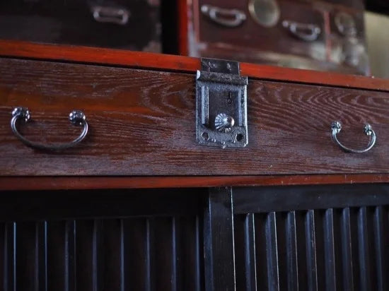 150-year-old antique accounting chest full of drawers from the early Meiji period