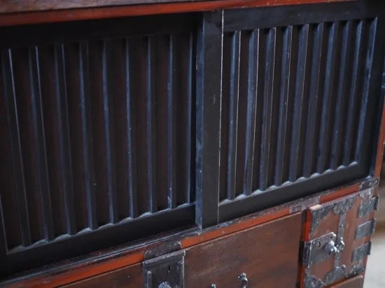 150-year-old antique accounting chest full of drawers from the early Meiji period