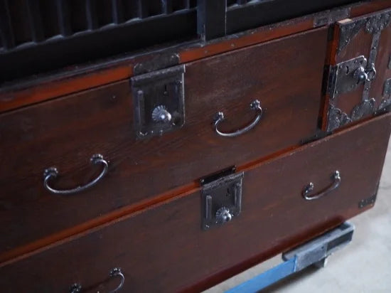 150-year-old antique accounting chest full of drawers from the early Meiji period