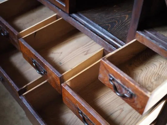 small antique Mizuya chest from the meiji to taisho era