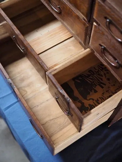 A lovely antique chest of drawers made of chestnut wood from the Meiji period