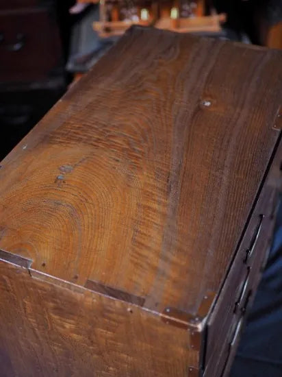 A lovely antique chest of drawers made of chestnut wood from the Meiji period