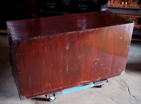 Antique lowboard made of Japanese zelkova wood from the Meiji period